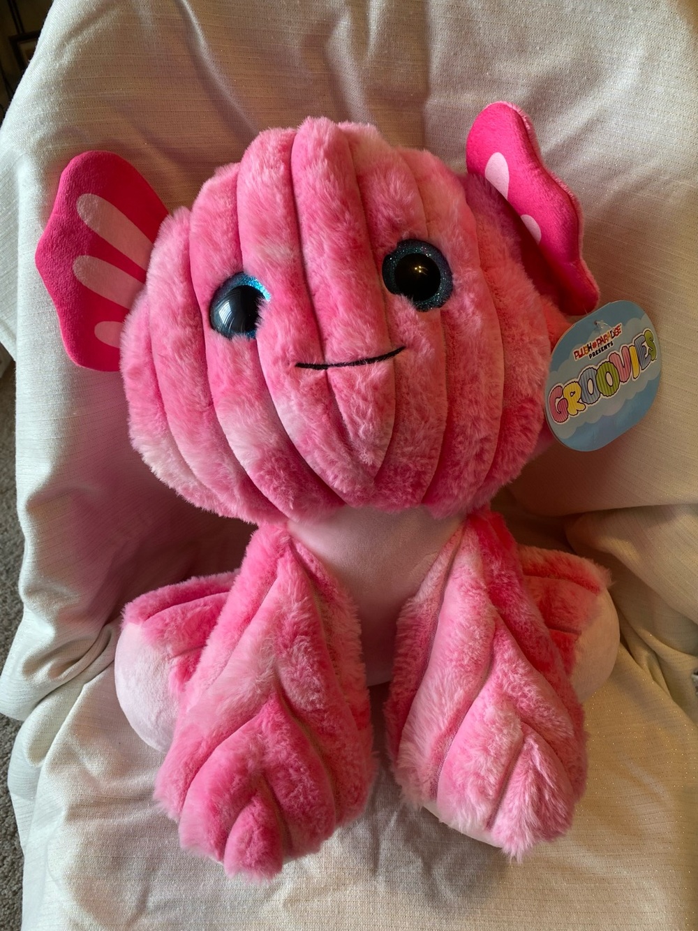 Pink Groovies Plush Toy - Soft Ridged Design
